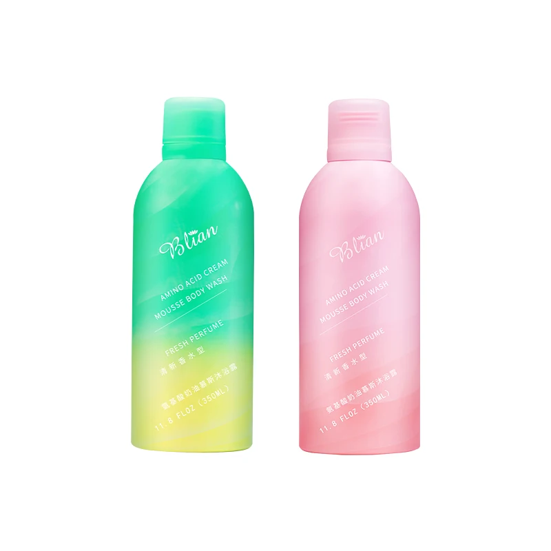 Hot Sale Customized Logo 350ml Mousse Bubble Skin Lightening Whitening Shower Gel Bath Mousse For Body Cleansing
