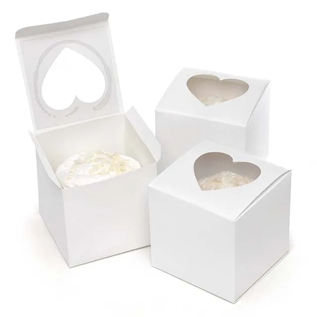 
Disposable custom beautiful design paper donuts / cake / tart packaging box with pvc window 