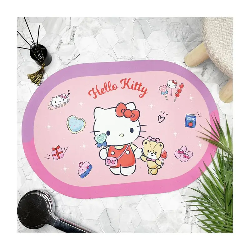 Melody Kitty Kuromi Cartoon Anime Diatom Mud Upholstery Bathroom Bathroom Anti-Slip Mats Bathroom Floor Mats