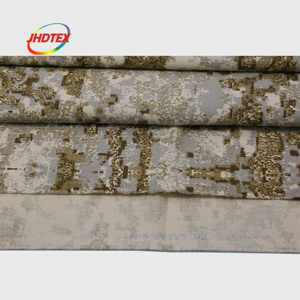 JHDTEX custom polyester cotton nylon blend snow camouflage print color tent fabric