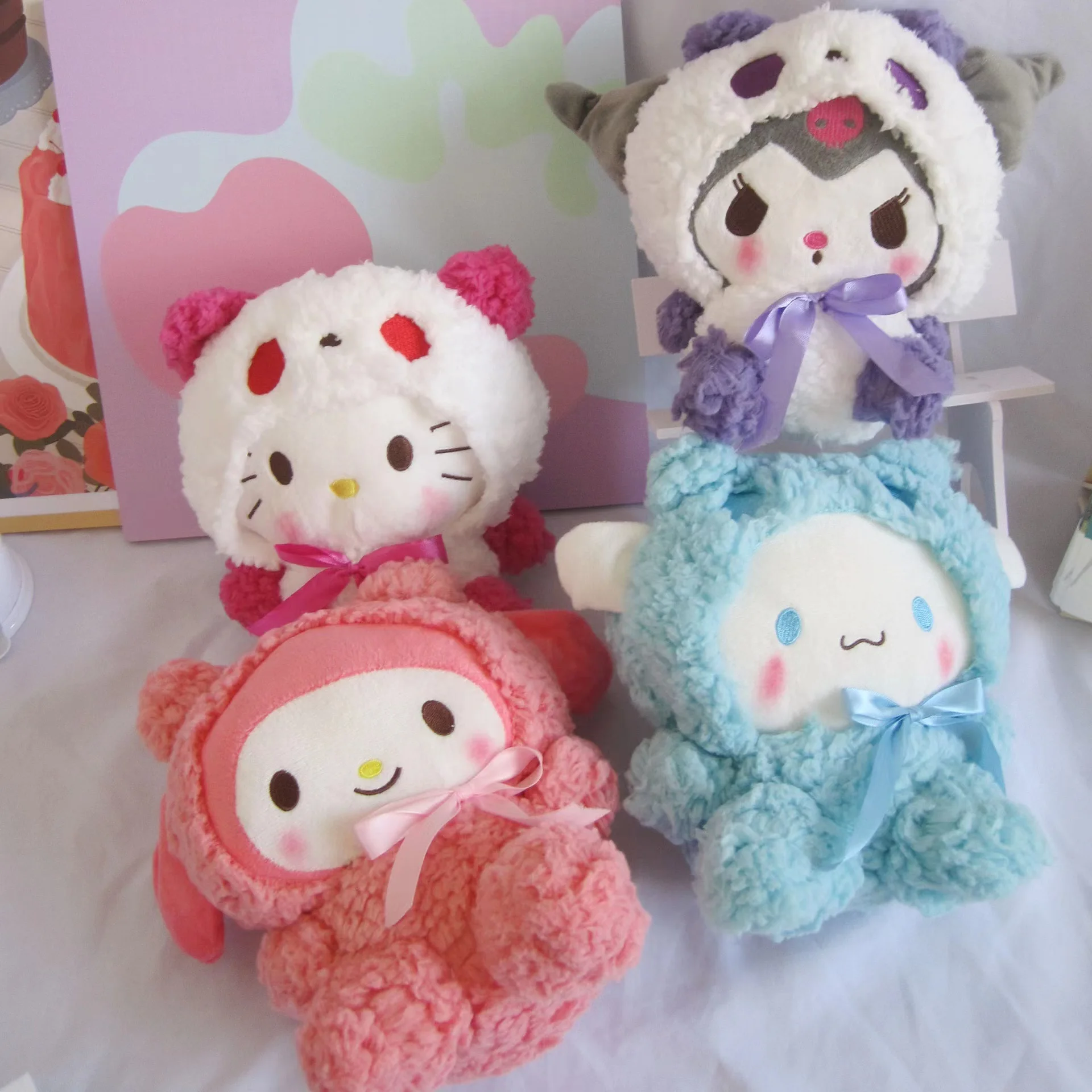Мультяшные милые аниме Sanrioed Kuromi My Melody плюшевые игрушки Фигурки Cinnamoroll мягкие животные