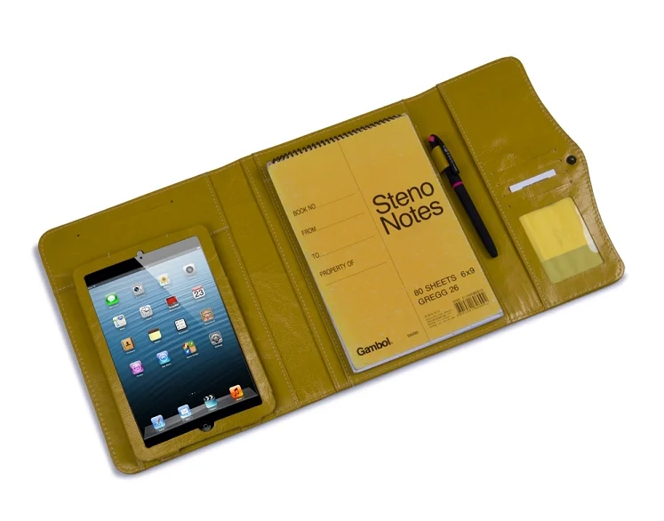 Custom A4 Legal Pad Word Padfolio File Folder PU Leather Binder Portfolio for Business Documents Customizable Word Pad Folder