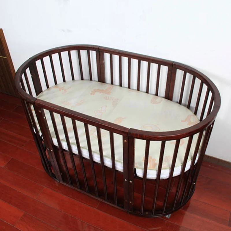 Modern Design Full-Size Baby Cot Bed Solid Pine Wood Multifunctional Foldable Bed Crib for Babies Kids for Bedroom Hospital