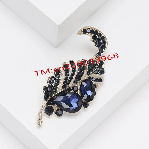 Fashion Women Men Clothing Accessories Jewelry Glass Brooch Lapel Pin Vintage Crystal Rhinestone Leaves Brooch Pin