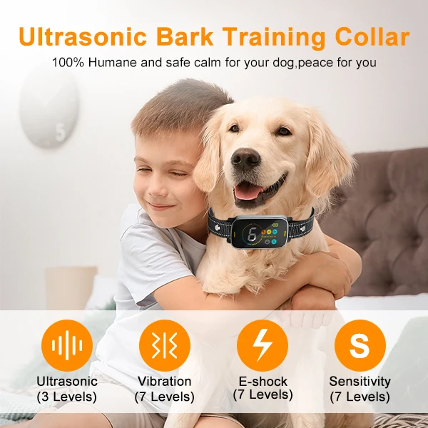 XCHO New Arrival Stop Barking Control Device Ultrasonic Dog Bark Deterrent LCD Ultrasonic Dog Repeller Bark Collar