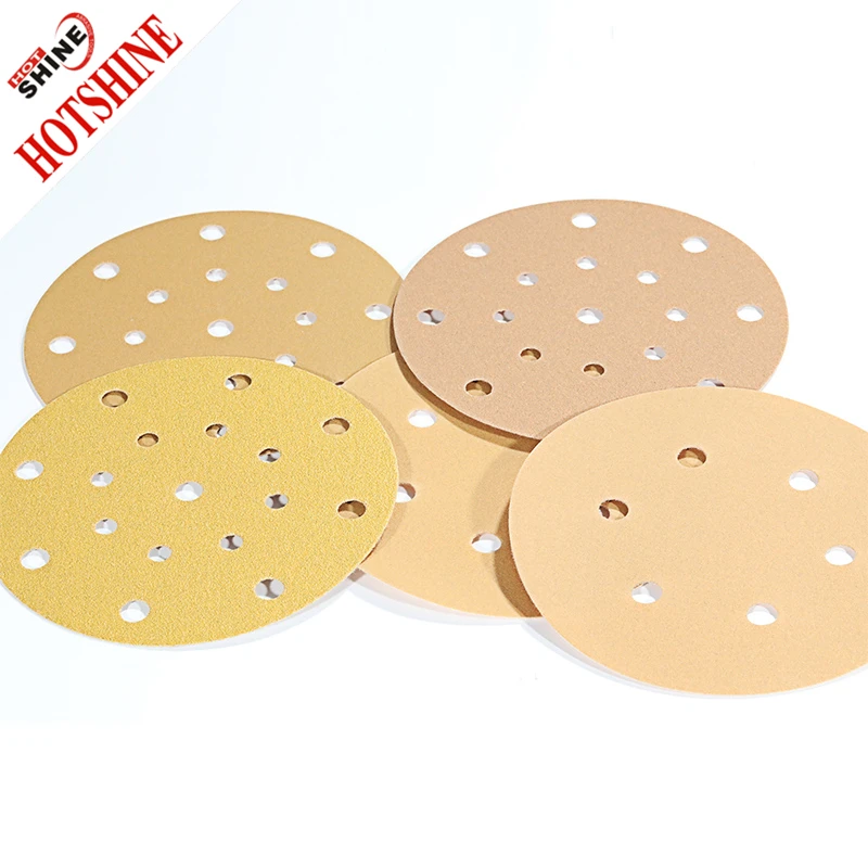 Hotshine Factory Supply Gold Aluminum Oxide 6 Inches Hook and Loop Angle Grinder Abrasive Sanding Wheel Sale Stone Metal Wood