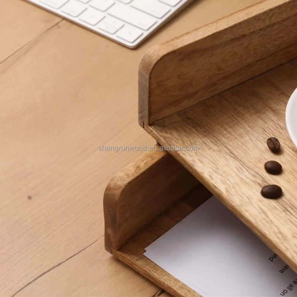 Wood Stackable Paper Desktop File Folder Stackable Storage Office Organizer Wood Stackable Paper Trays