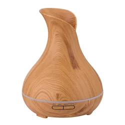 Vase Design Hot Selling 400ml Wood Grain Ultrasound Aromatherapy Essential Oil Diffuser