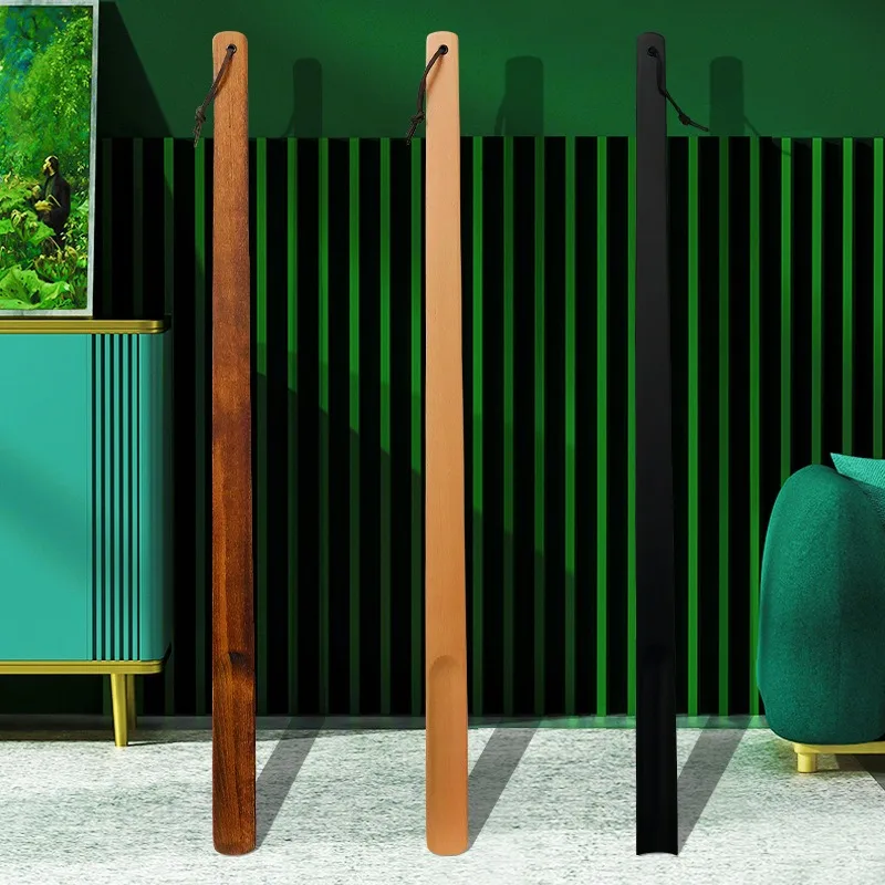 78cm Long Solid Wood Shoe Horn Elderly Wearing Shoe Accessories Hanging Wooden Shoe Lifter Pregnant Women Home Shoehorn