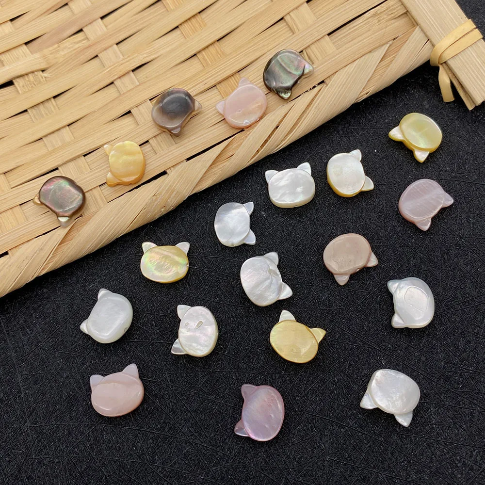 6mm/8mm cat shell beads carved mother of pearl mop cat bead with hole