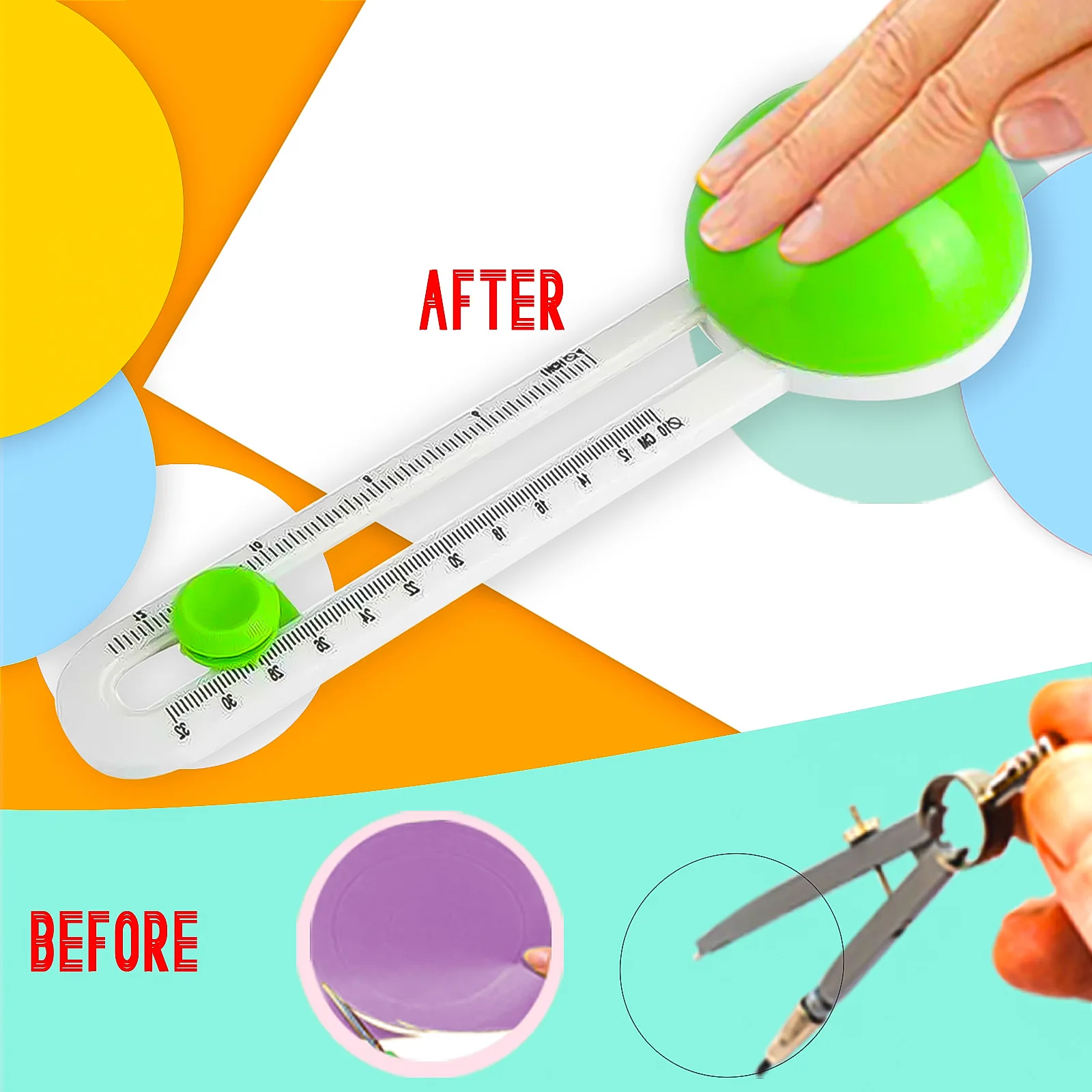 Paper Cutter Round Patchwork Compass Circle Trimmer Round Cutting Knife Circular Paper Scrapbooking Cards Cutters