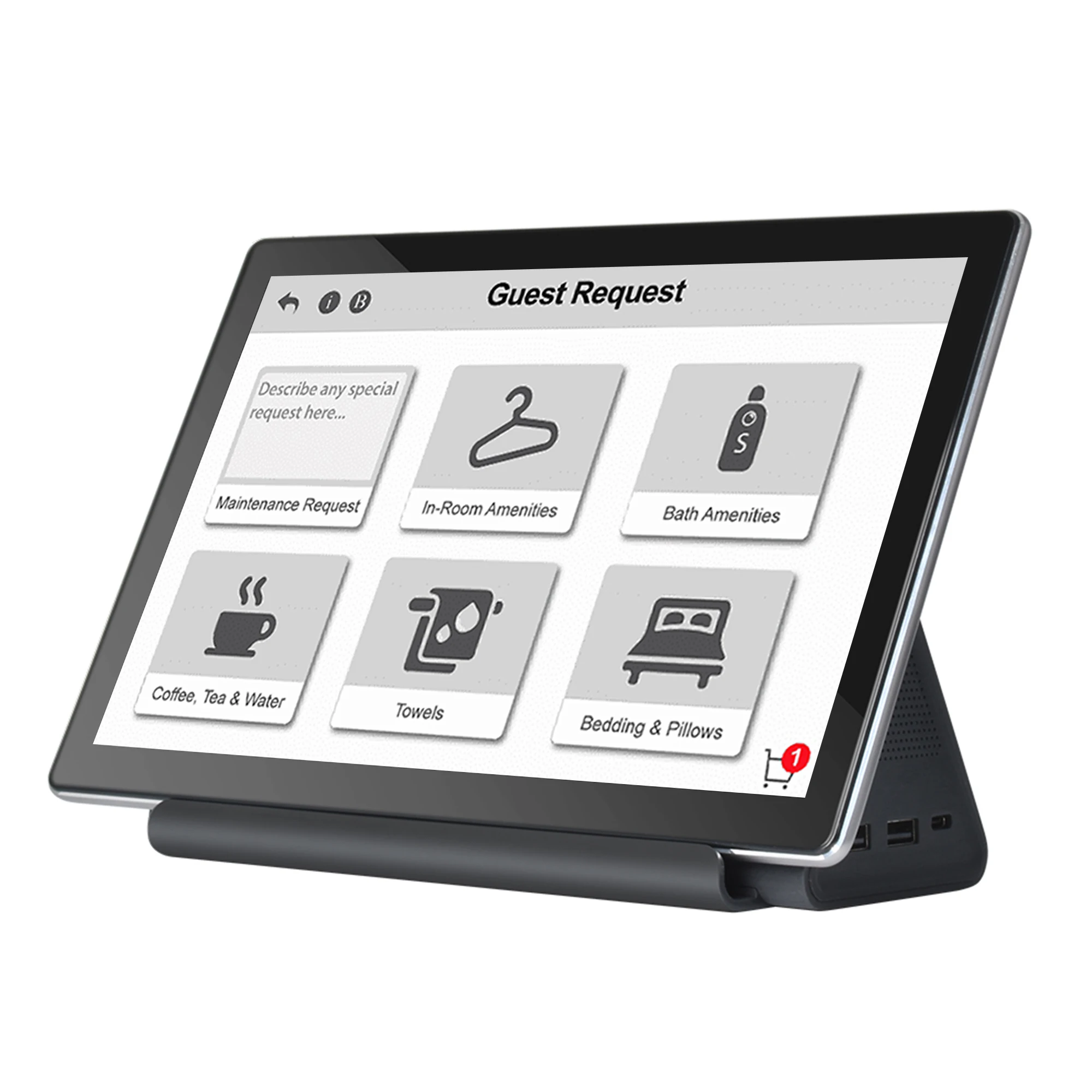 OEM Hotel Tablet Custom Made 8 inch 10 inch Type C and Android Socket No Camera In Room  Hotel Tablet PC