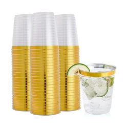 300 ml 10 oz Party rose gold disposable ps plastic drink cup water beer cup