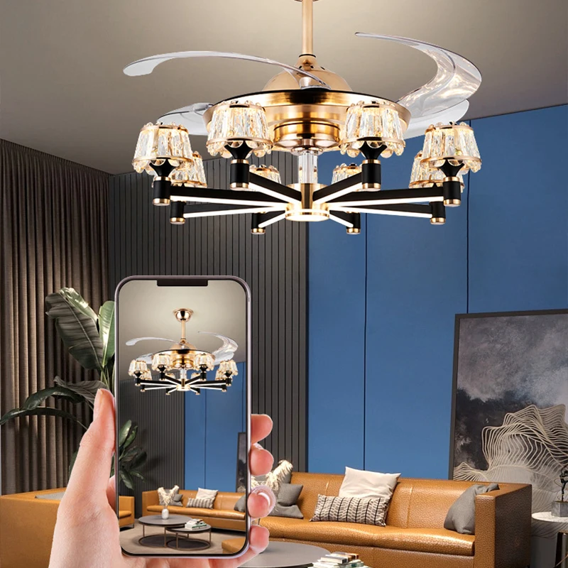 New Design Big Wind Modern Remote Control Adjustable LED Recessed Ceiling Lights with Fan