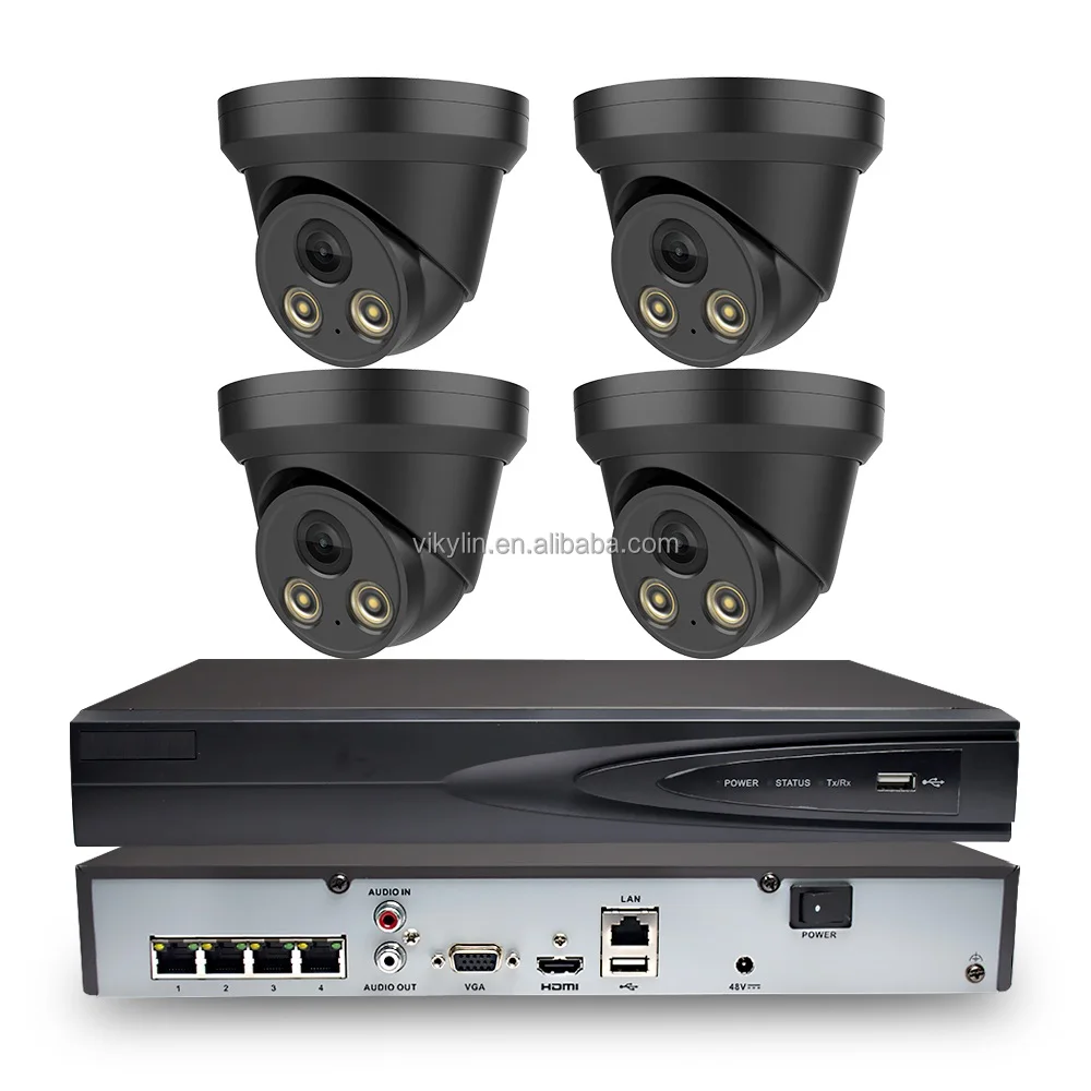 HIK-Conect app 5mp 4k 8mp 4ch  8ch 16 Channel HD AI Ip Poe Nvr Home Outdoor Security Camera Surveillance Cctv System Kit