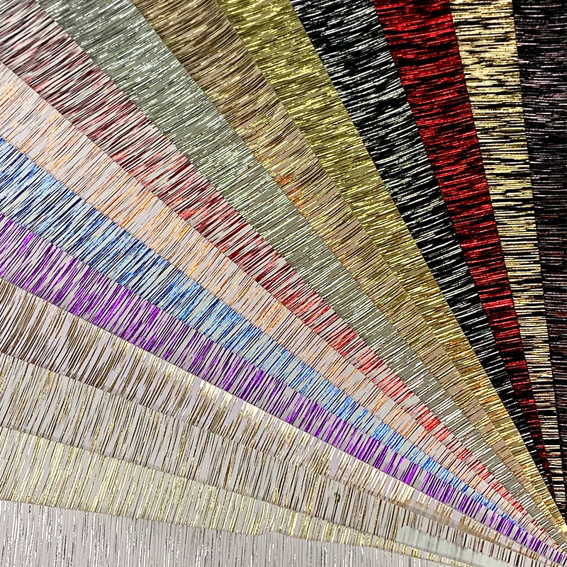 Metallic Colorful PU Vinyl Bronzing Synthetic Leather for Making Shoe Upper/Bag/Wallet/Wallpaper/Craft