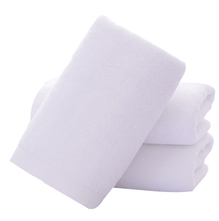 
70*140cm 100% Cotton Hotel Bath Towels for Adults 400g Water Absorption Soft White Bath Towel for Disposable hotel towel 