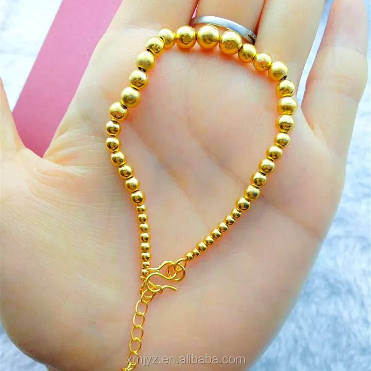 Dubai Jewelry blasted Matte Round Bead Braceletgilded Tower Bead Bracelet Exquisite Craftsmanship Gold Plated Ladies Jewelry
