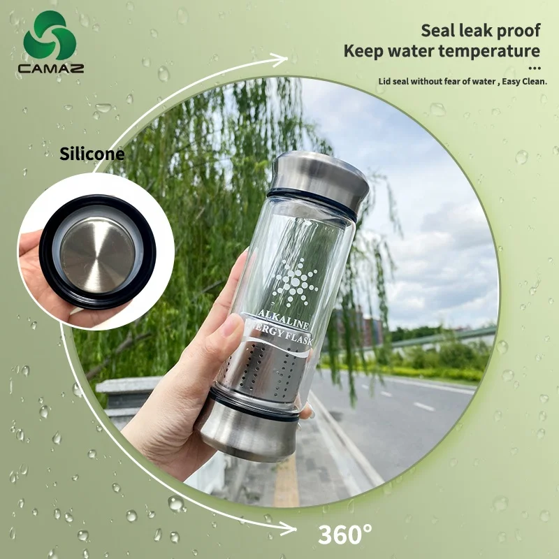 CHC 5023 Bio glass Energy Alkaline water flask with mineral stone for change normal water into Health care water