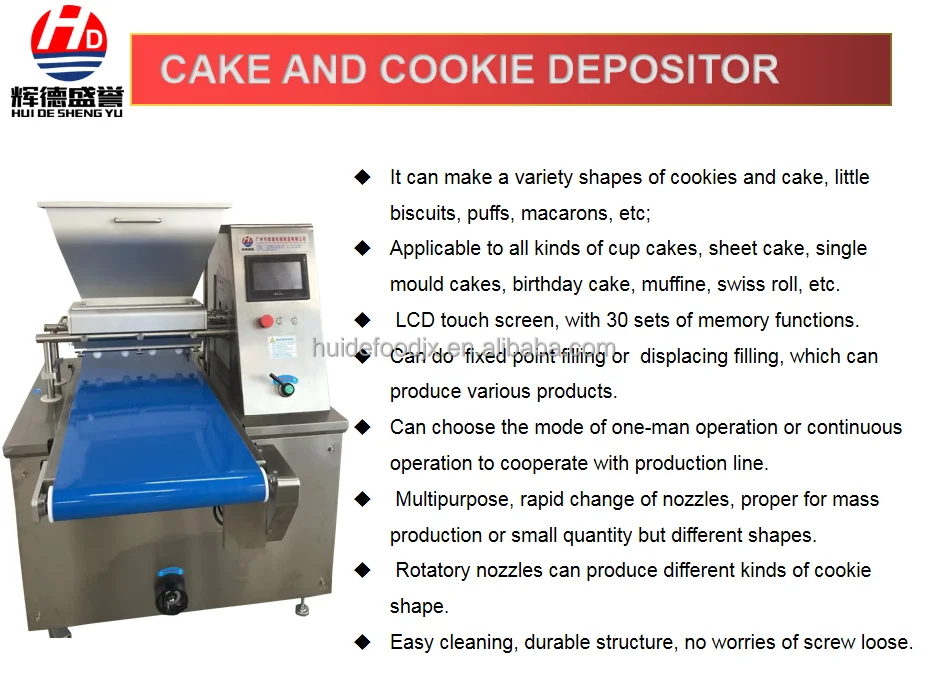 Family Cake Making  Machine Automatic  dry cake Depositor Machine Cake production line