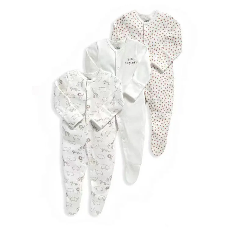 Baby Clothes Soft Newborn Romper Nordic Pattern Bamboo Cotton Infant Long Sleeved Leggings Jumpsuit