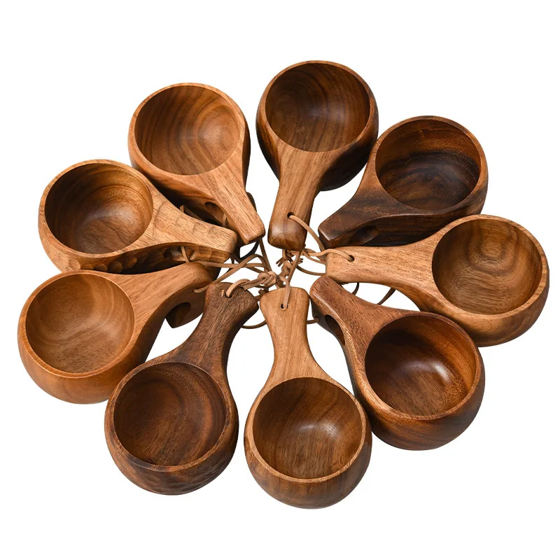 Mug Natural Finland Portable Tea Milk Cup Wood Handle Tea Cup Vintage Wood Grain Big Belly Wooden Coffee Tea Cup