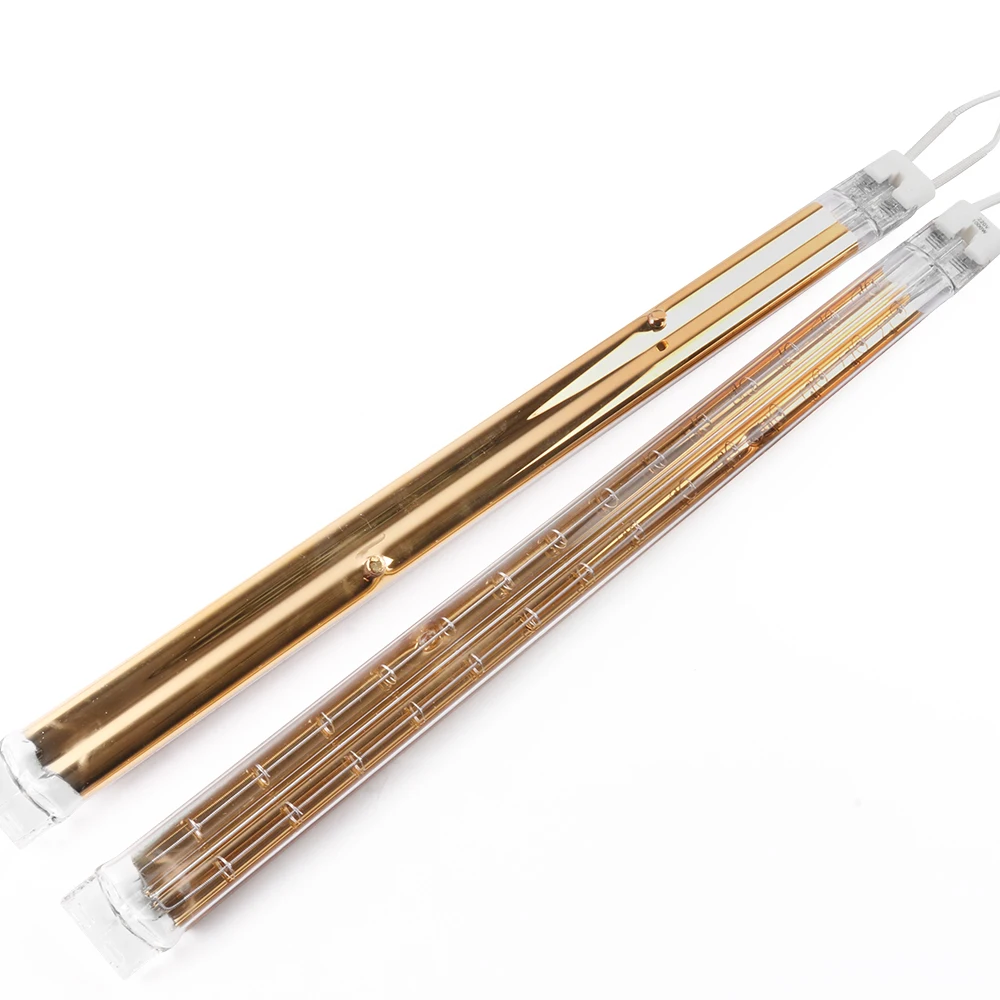220V Infrared Lamp Gold Twin Tube Gold Reflector Infrared Heating Lamp Gold Coated Halogen Ir Heating Lamp