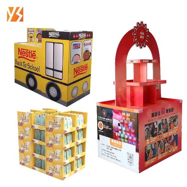 Cardboard Pallet Display Box Clothes Pallet Supermarket Counter Top Display with Led Cabinet Pallet Display Table of Electronics