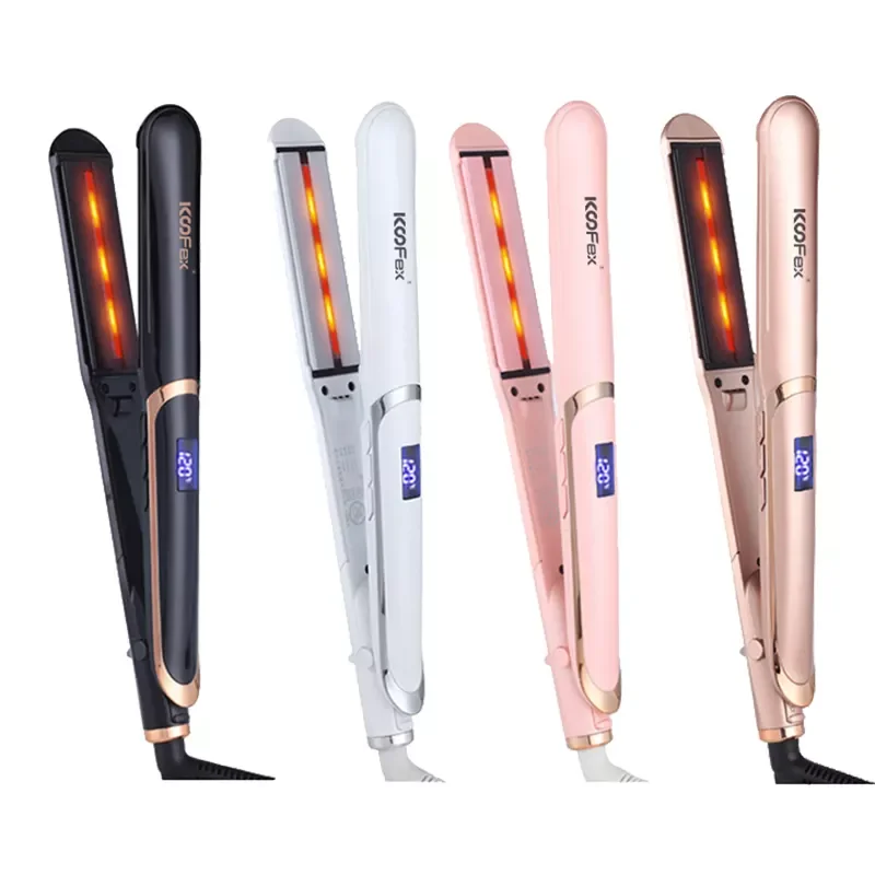 Flat Iron for Hair Ceramic Tourmaline 2 Inch Wide Infrared Hair Straightener with Digital Temperature