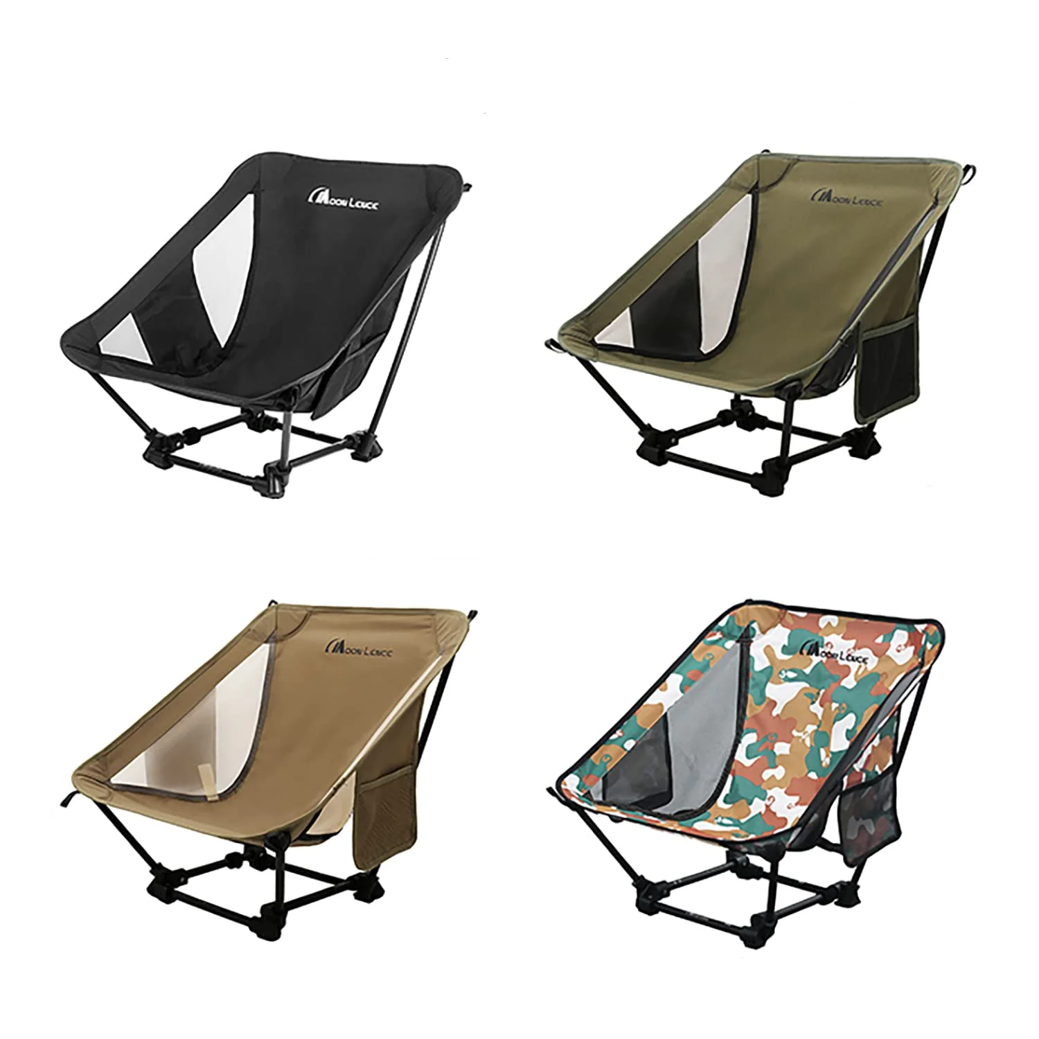 Легкие туристические стулья MOONLENCE, низкий стул, черный маленький портативный стул для кемпинга