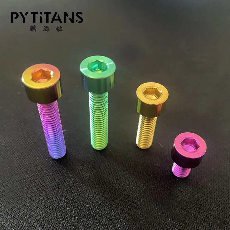 Gr5 titanium bolts High Strength Screws Titanium Full Thread Hexagon Socket Hex Bolts fastener by PYTITANS