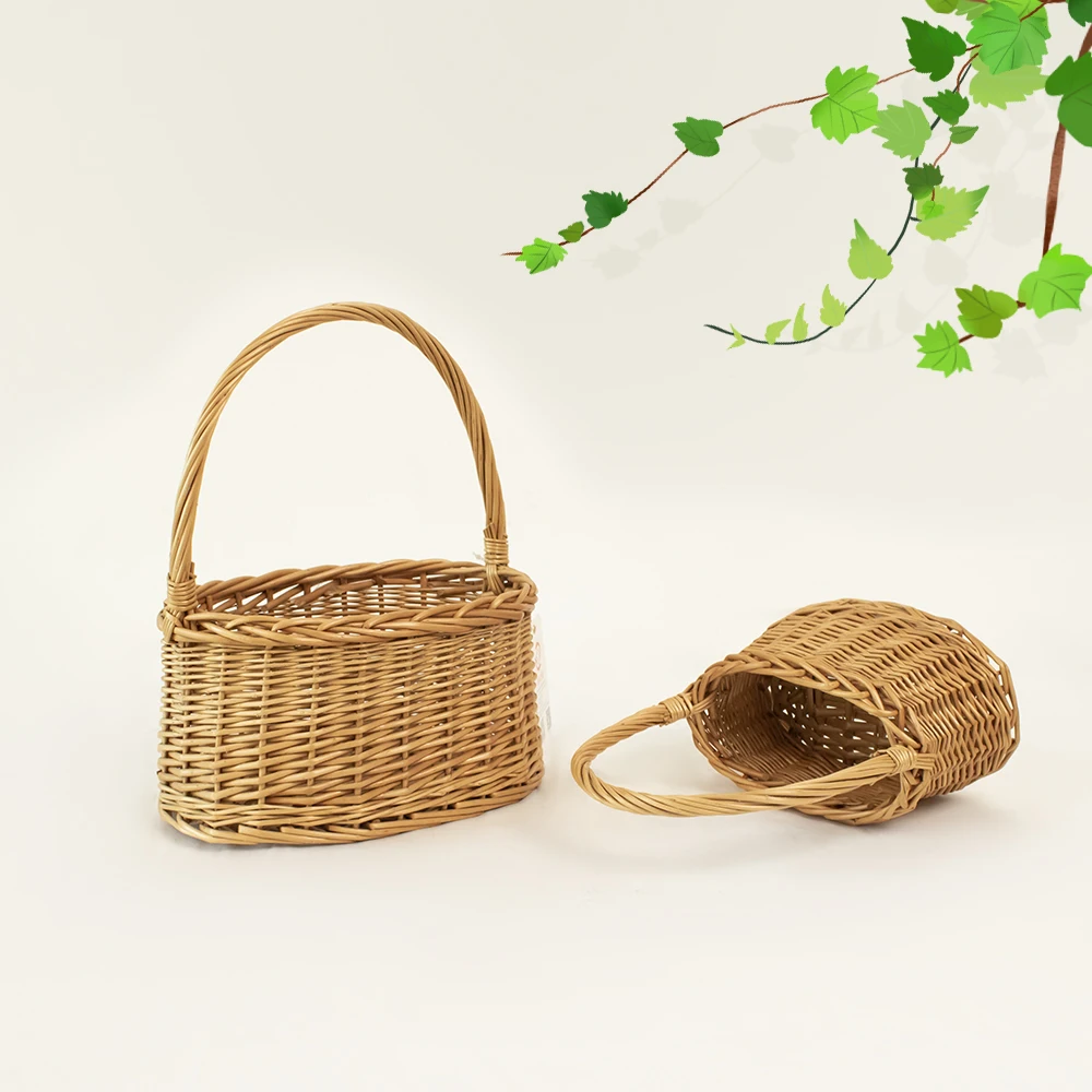JY flower basket box Wicker Outdoor Food Basket for flower arrangements