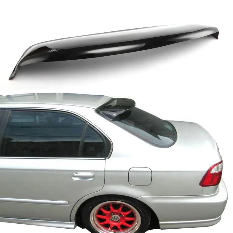Glossy Black Rear Spoiler Acrylic Material Roof Spoiler Car Exterior Rear Wing Spoiler Use For Honda Civic 1996-2000