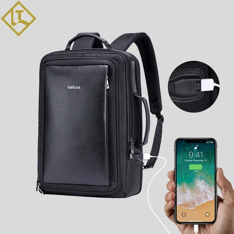 Waterproof laptop anti-theft custom leather rucksack backpack bags travel for men
