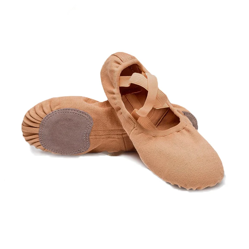 Unisex Double-Layer Canvas Ballet Shoes Custom Soft Flat Kids Comfortable Flats with Cotton Lining Wholesale Ballet Shoes