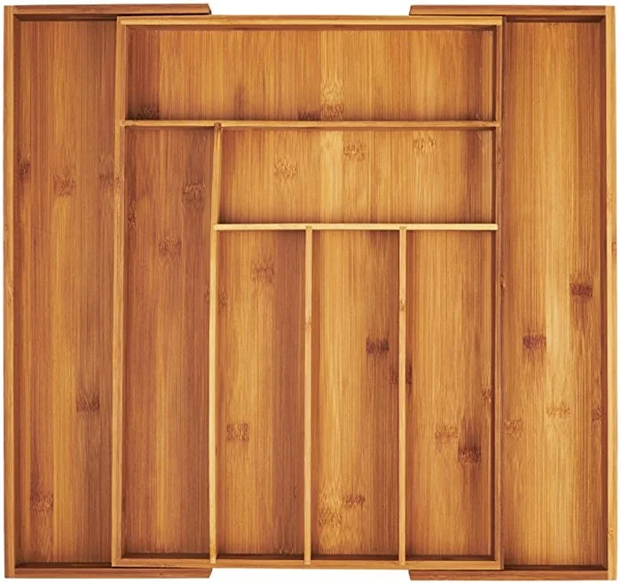 Bamboo Expandable Kitchen Utensils Drawer Organizer Bamboo Silverware Organizer