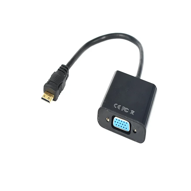 1080P Mini Hdtv to Vga Converter male to female mini HD to Vga converter adapter cable for computer media player
