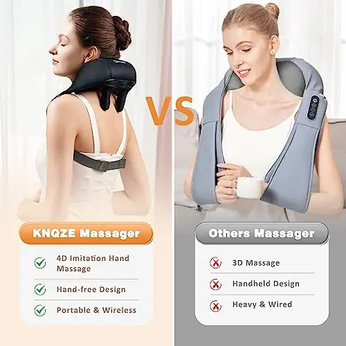 8D Wireless Electric Shiatsu kneading relief Neck Shoulder Massager for Car travel Neck Back Body Heating Massager