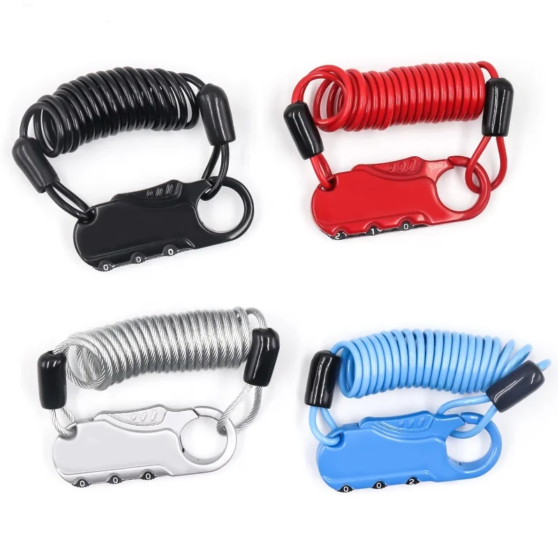 Hot sell BIKING Safty Motorcycle Bike Coded Helmet Lock Cable Bicycle Bike Anti-thift Wheel Cycle Cable Bicycle Helmet padlock