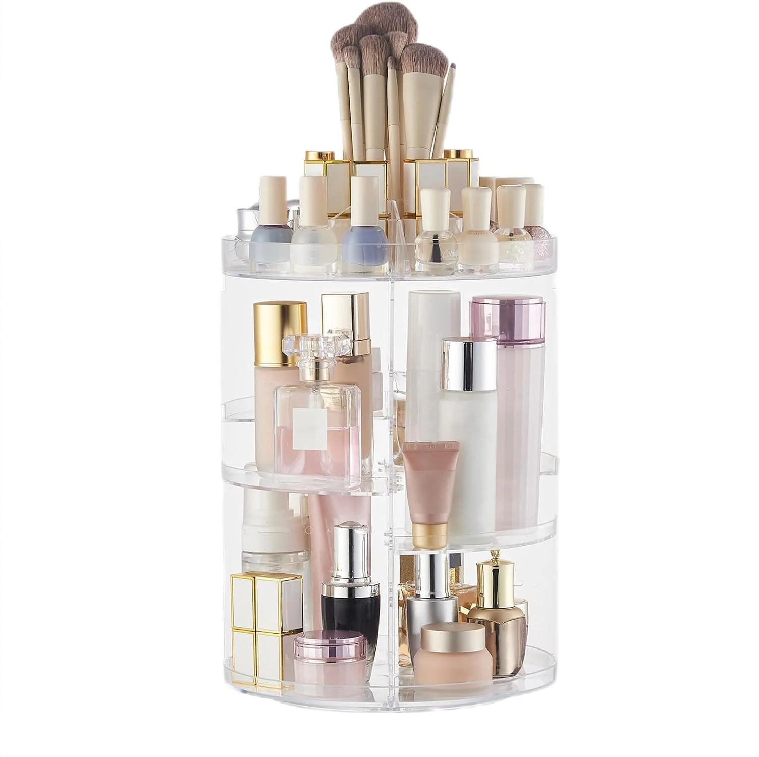 Акриловая вращающаяся стойка для хранения косметики на 360 °