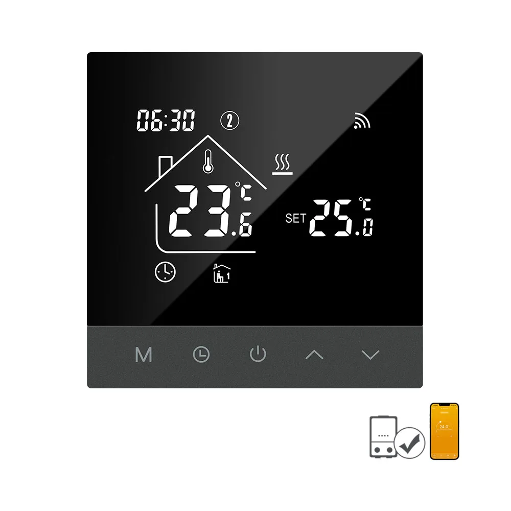 Beok Wired Wifi Gas Boiler Heating Thermostat Controlled by Tuya and Smart Life Phone App