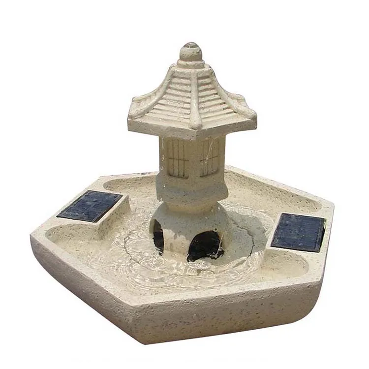 hot selling high quality outdoor 3tier water fountain garden decoration resin solar waterfall for house backyard