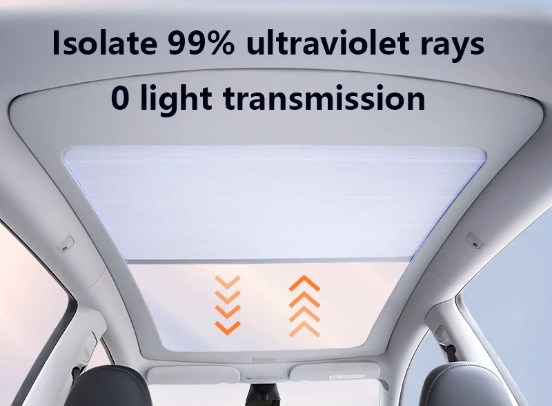 Wholesale Electric retractable sunshade For Tesla Model y 2021 2022 2023 Sunroof Automated Sun Shade