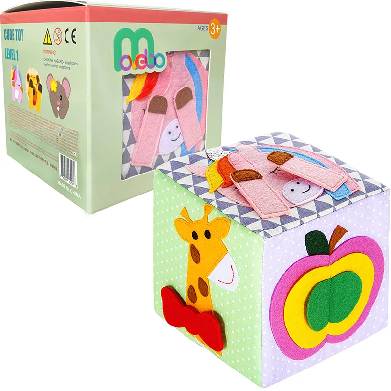 New soft plush cubes toy multifunctional cloth blocks Baby Cloth Doll Soft Rattle Educational Toy Cloth Building Blocks