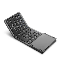 English Layout foldable bt Wireless Folding bluetooths keyboard qwerty and touch pad wireless keyboard