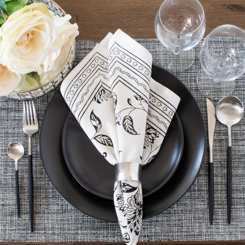 Wholesale And Custom Dinner Printed Cotton Linen Table Napkins