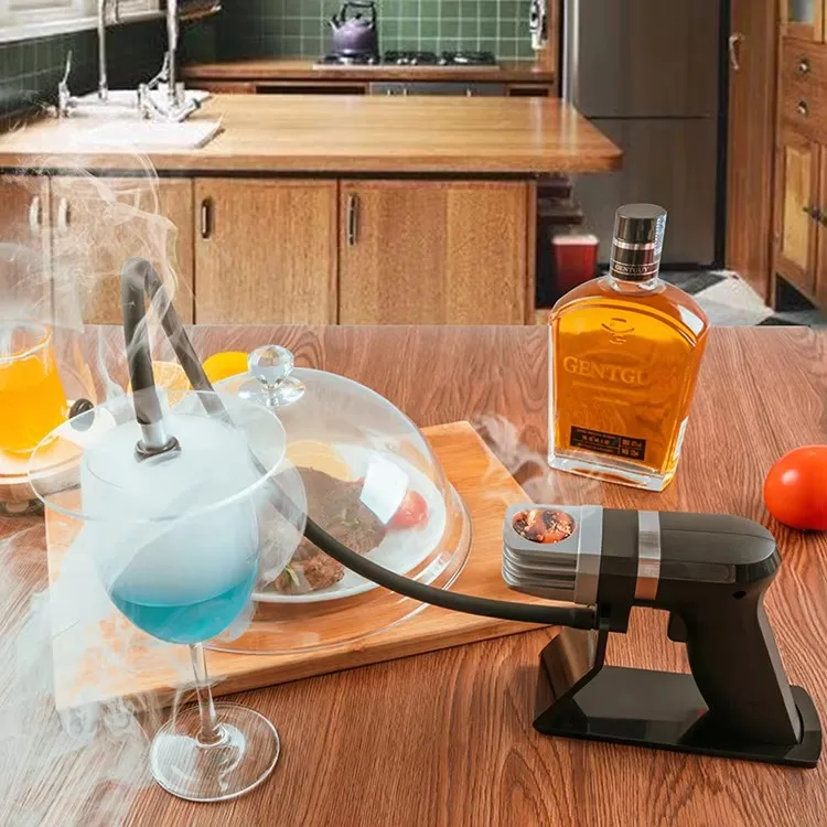 Battery Charging Smoke Gun Bubble Gun For Cocktail Drinks Whiskey Handheld Smoked with Smoking Wood Chips