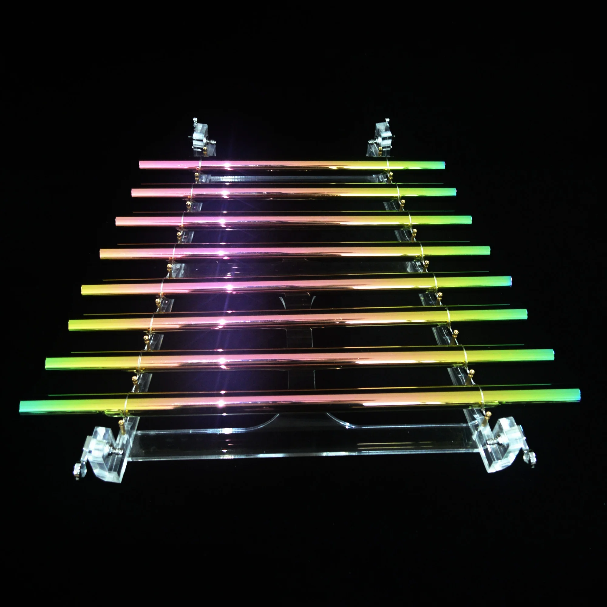 Titanium Plated Crystal Singing Harp Chakra Notes 432hz 440hz Quartz Sound Harp Musical Instrument Crystal Harp