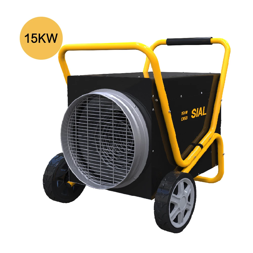 SIAL new 15kw industrial electric heating tube heater with wheels Stainless steel electric heating equipment