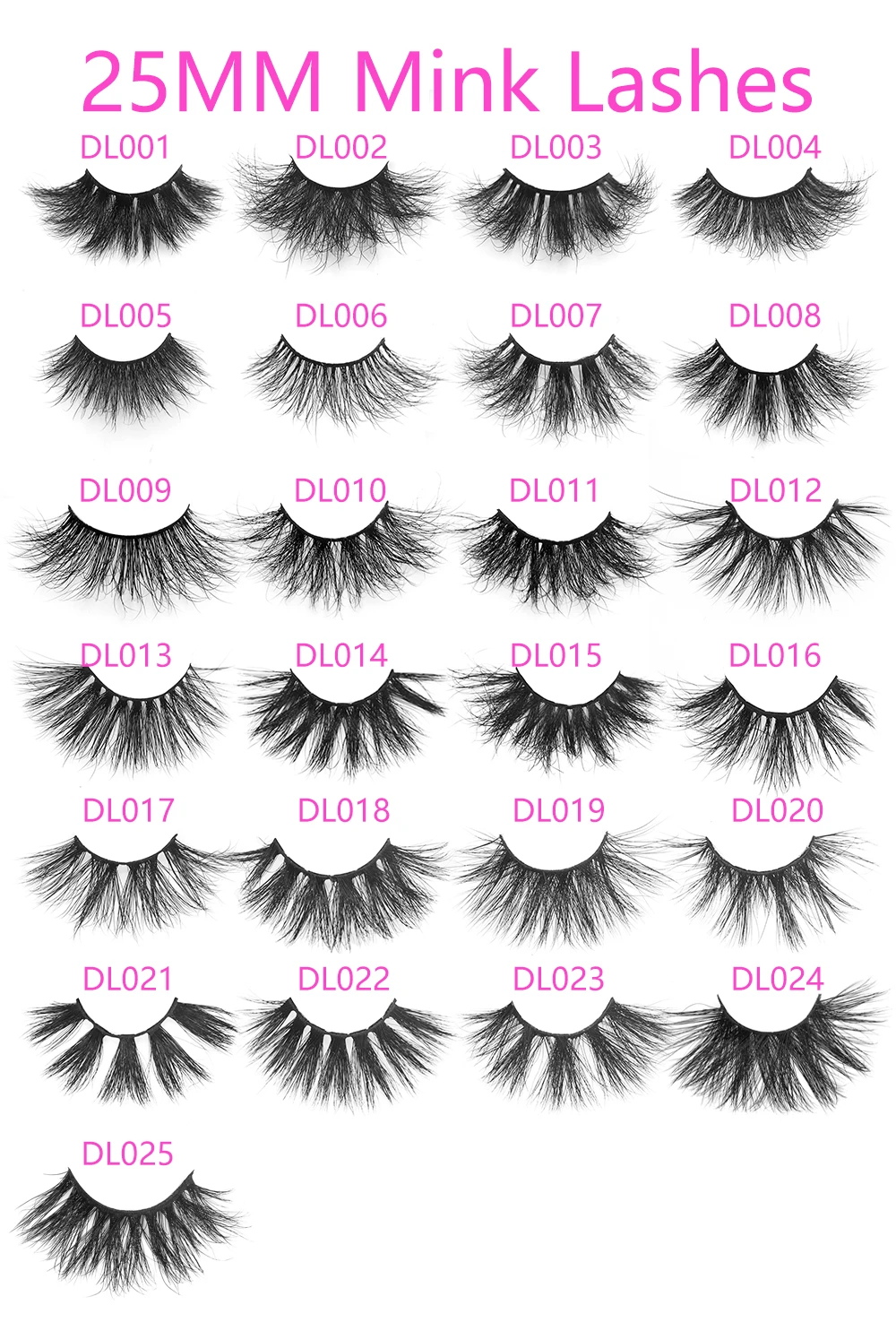 DL01-25 профессиональные красивые ручной работы бесплатные образцы полосок ресниц 25 мм норковые ресницы